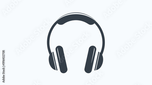 Headphones icon with gradient on white background