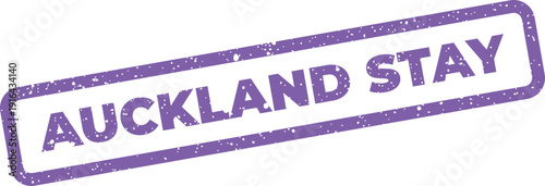 Grungy rubber stamp with the words Auckland Stay indicating a designated period of residence or visit