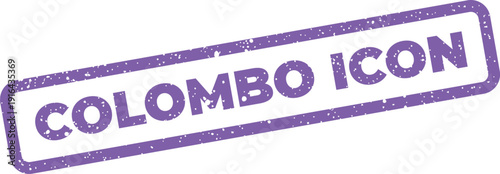Purple textured stamp vector artwork featuring Colombo Icon text, useful for landmark recognition or city representation designs