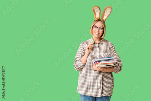 Happy adult female manager ...