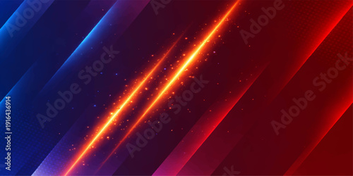 An abstract red and blue background design featuring glowing lines of motion, energy, and light texture for a bright backdrop