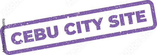Textured purple rectangular stamp with the text Cebu City Site, ideal for marking locations or historical places