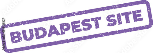 Textured stamp showing Budapest Site text, representing a specific location, area, or property within the urban landscape