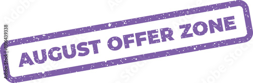 Textured stamp with August Offer Zone text, designed for marketing specific promotional areas