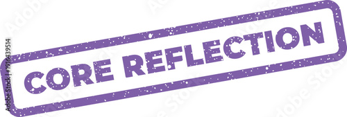 This is a rectangular purple rubber stamp with a textured appearance, conveying the idea of inner contemplation