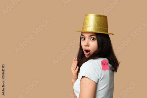 Beautiful young shocked wom...