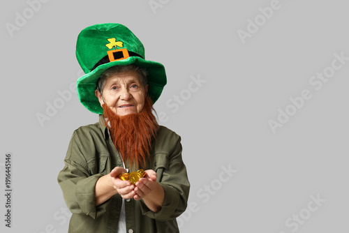 Senior woman in leprechaun ...