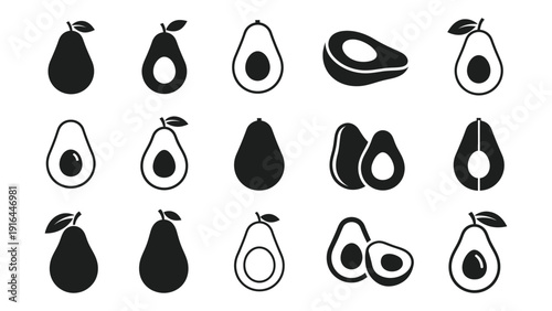 avocado fruit icon silhouette vector illustration isolated