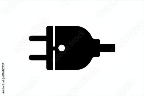 Electrical Connector Silhouette: A clean, minimalist illustration showcases an electrical plug, highlighting its essential form and function for charging and powering devices.