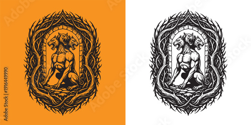 Cerberus Three Headed Hound Guarding the Underworld Gate