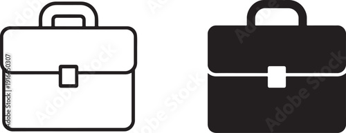 Work briefcase flat icon symbol for business, office and professional apps and websites.
