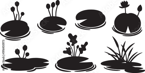 Lily Pad and Water Plant Elements for Pond Scenes