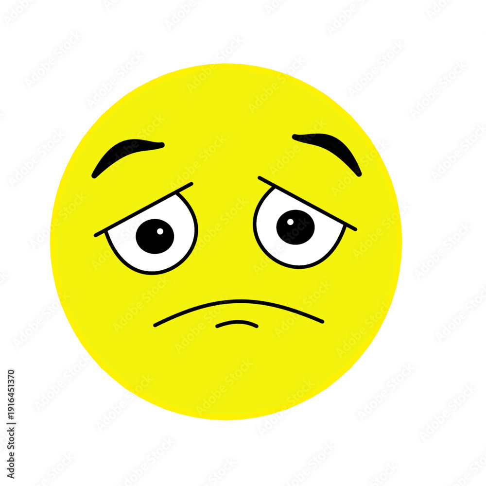 Fototapeta premium sad face emotion yellow face expression grief sorrow 