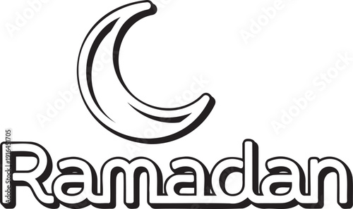 Modern Ramadan logo with crescent moon symbol