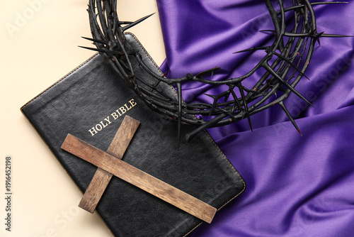 Crown of thorns with purple...