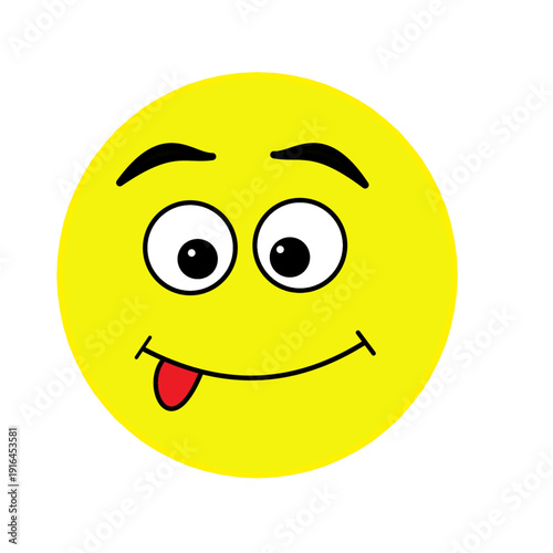 tongue out yellow emotion face expression chat sticker
