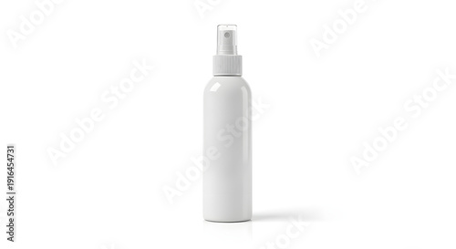 Empty white spray bottle isolated on clean background for cleaning products