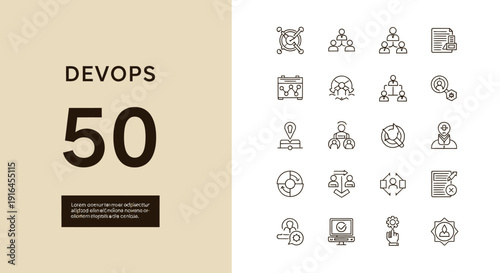 Business automation line editable icon set. Containing process, optimization, robotic integration, business model
