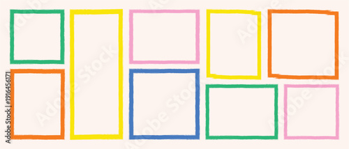 Grunge frame collection. Grunge border set. colorful grunge rectangle and square shapes. abstract dirty grunge background. colorful grunge brush frame collection 