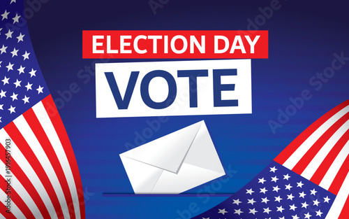 Vote on Election Day. USA election poster. Vector illustration. V1