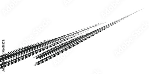 Tire track. Car, bike, motorcycle tyre mark with grunge effect isolated on white background. Wheel footprint on the road.