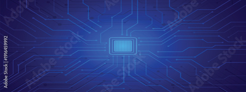 abstract circuit board blue gradient technology background