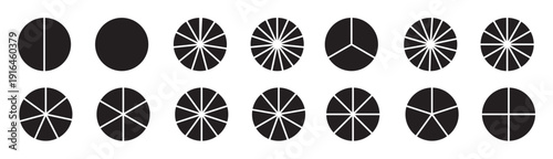  segments of circle with to 5 pieces info graphic icons 