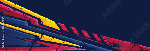 racing geometry abstract stripes car wrap sticker template