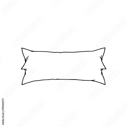 Minimalist Black Body Pillowcase Silhouette for Sleep Products & Home Decor Branding – Isolated on White Background