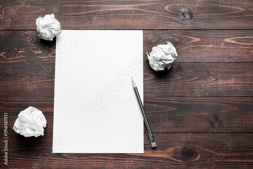 Blank sheet, crumpled paper...