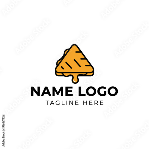 Melted Cheese Sandwich Logo with Dripping Cheese