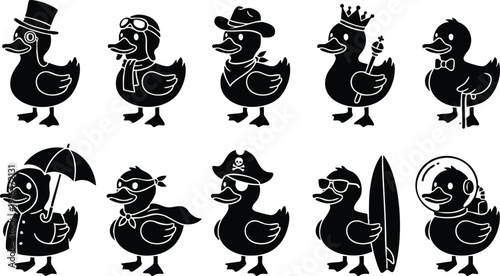 Ducks Wearing Hats and Accessories.