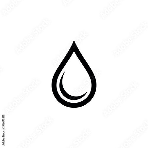 Black water drop white background teardrop