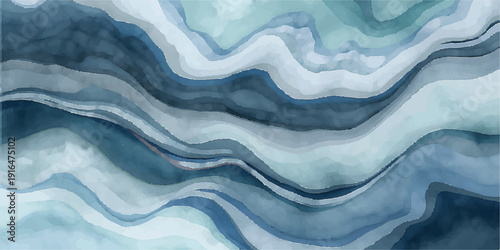 The abstract digital design blends varying shades of blue, from deep ocean tones to soft turquoise highlights, creating a sense of depth and fluid movement.Natural wavelike patterns flow organically. 