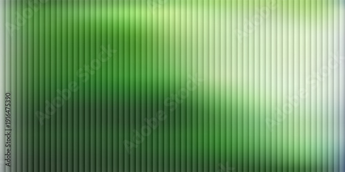 Dark green neon gradient ribbed glass. Vector ribbed glass texture background. Mesh gradient. acrylic ribbed bath surface. Reeded glass background semitransparent overlay. Bath wall window