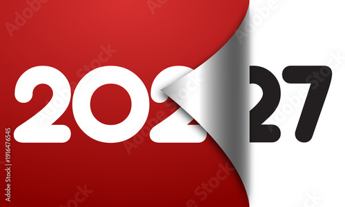 2026 Turning to 2027 New Year Concept Showing Transition and Change