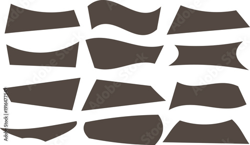 Set of retro mid-century modern organic shapes for text banners and vintage label backgrounds.