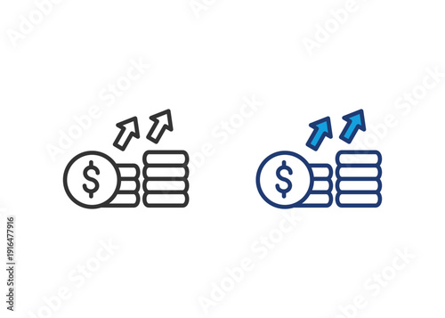 Expenditure Icon Set Multiple Style Collection