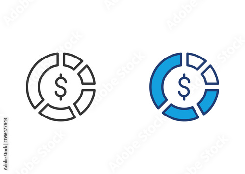 Cost Allocation Icon Set Multiple Style Collection