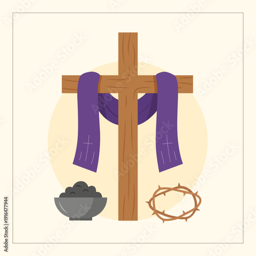 Lent Cross With Purple Cloth