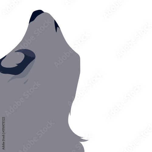 A wolfs head in a howling position