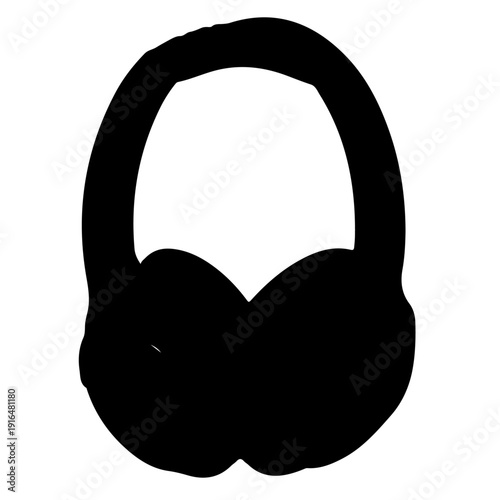 A pair of black over-ear headphones on a white background