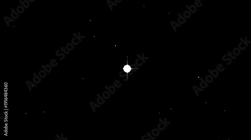 Bright Shining Star in Deep Dark Outer Space. Celestial Body Amidst Faint Stars and Cosmic Dust in the Mysterious Universe.