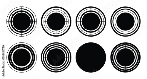 Abstract Circular Patterns: Concentric Rings and Solid Discs