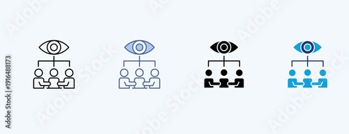 Supervision Multiple Icon Illustration Vector
