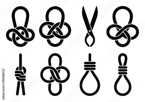 Collection of Knots and a Pair of Scissors