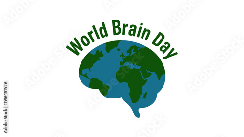 World Brain Day awareness campaign logo with globe brain symbol