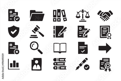 Corporate Administration and File Management Icons