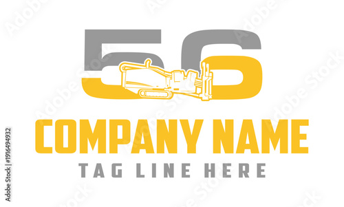 Number 56 Fiber Optic underground horizontal drilling laying machine logo design 