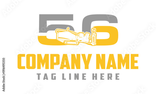 Number 56 Fiber Optic underground horizontal drilling laying machine logo design 